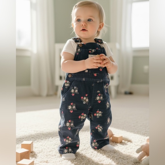 OshKosh B'gosh Other - Oshkosh b’gosh cotton Floral Overalls size 18m